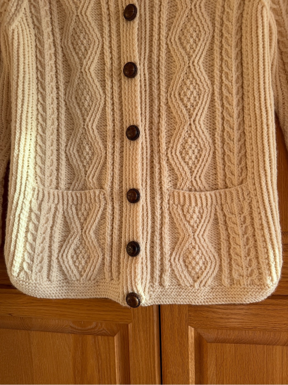 New Hand knit Merino Wool Cardigan size S/M - Picture 5 of 6